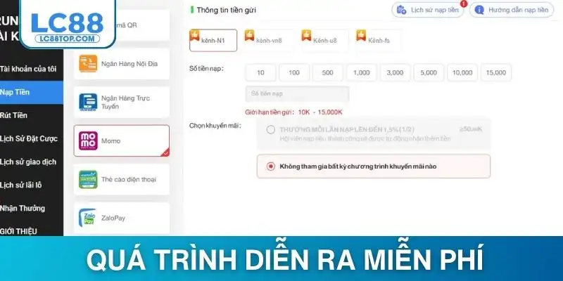 Quá trình giao dịch diễn ra hoàn toàn miễn phí từ A đến Z